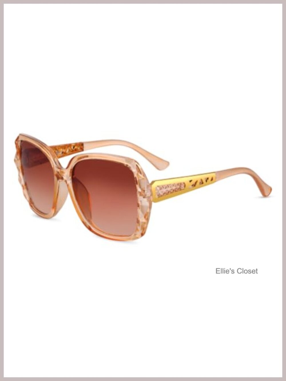 Polarized Square Sunglasses Sparkling Large Frame UV400 Protection